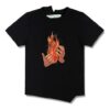 Virgil Abloh svart Diag Fire kortærmet Shorts