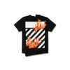 Virgil Abloh svart Diag Fire kortærmet Shorts