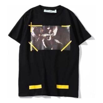 Virgil Abloh-trykk, kort ermet, svart