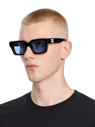 Virgil L solbriller med lyseblå glass