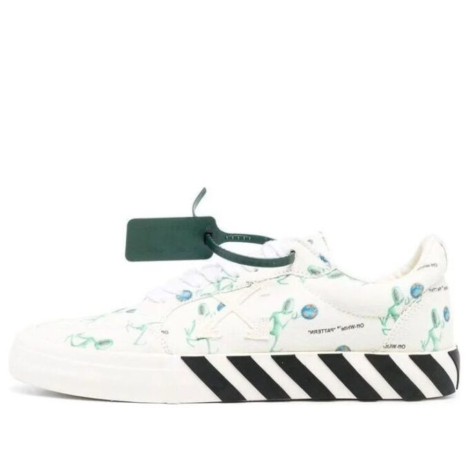 Vulc Low Canvas Alien Logo Applique «Hvit Grønn Svart»