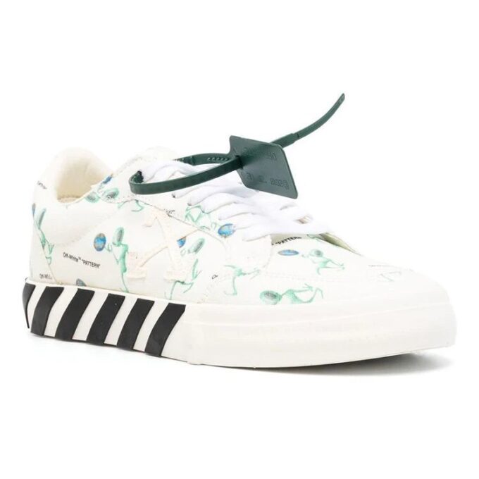 Vulc Low Canvas Alien Logo Applique «Hvit Grønn Svart»