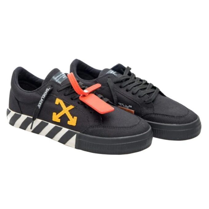 Vulcanized lavt kanvas «Svart Oransje Hvit»