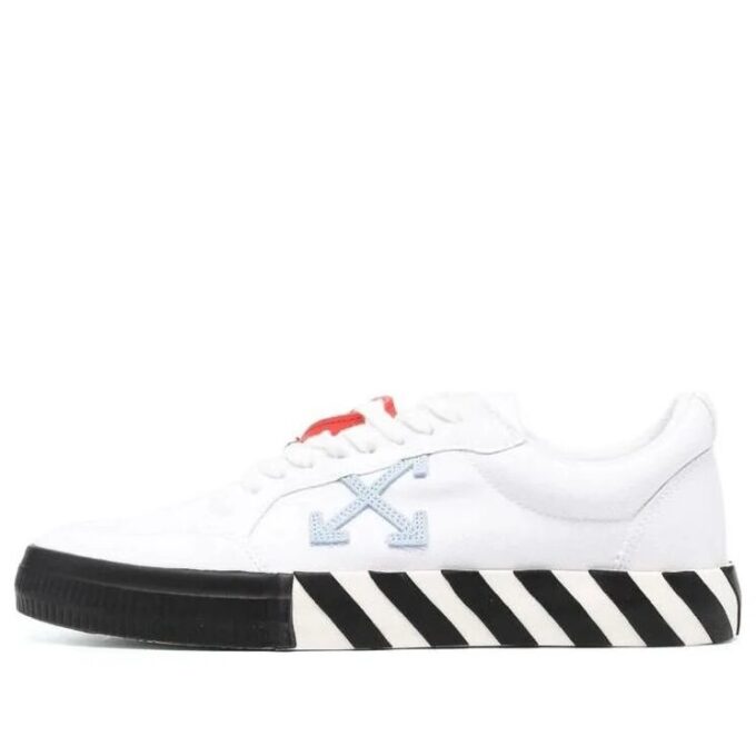 Vulcanized lavt snørte Sneakers «White Black Orange»