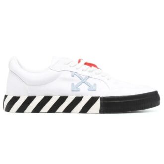 Vulcanized lavt snørte Sneakers «White Black Orange»