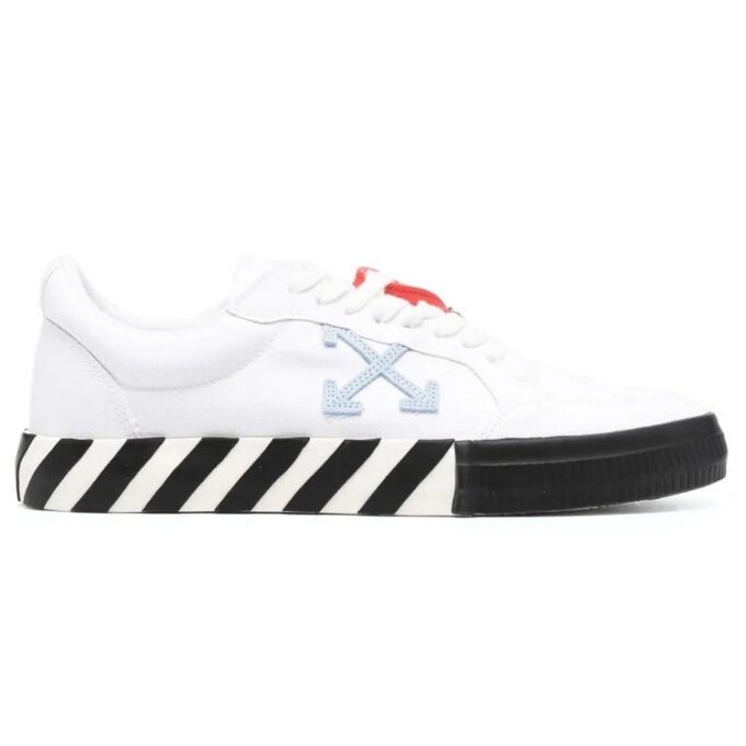 Vulcanized lavt snørte Sneakers «White Black Orange»