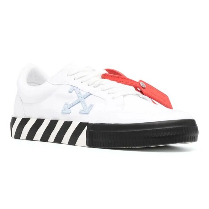 Vulcanized lavt snørte Sneakers «White Black Orange»