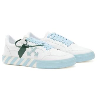 Vulcanized low sneaker «White Blue»