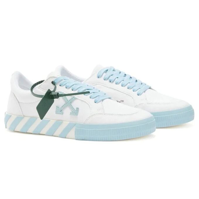 Vulcanized low sneaker «White Blue»