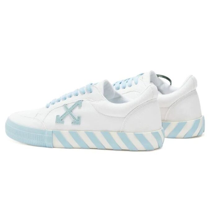 Vulcanized low sneaker «White Blue»
