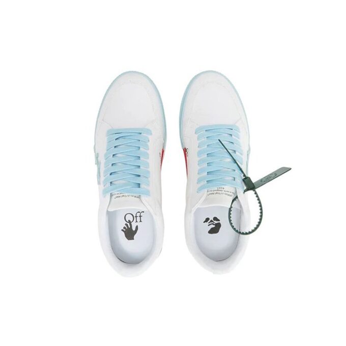 Vulcanized low sneaker «White Blue»