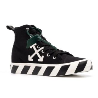 Vulcanized mid-top canvas Sneakers «Black White Green»