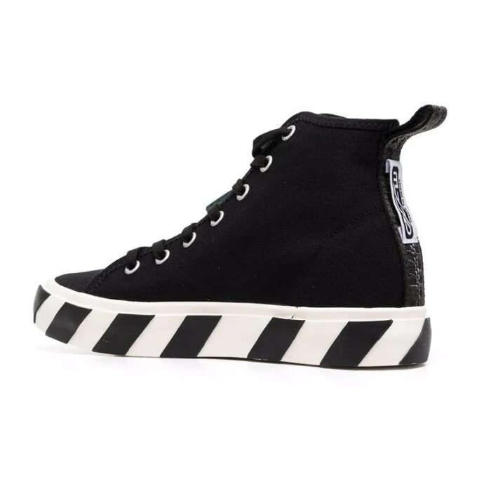 Vulcanized mid-top canvas Sneakers «Black White Green»