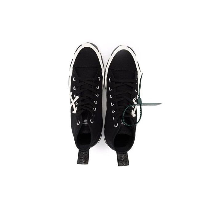 Vulcanized mid-top canvas Sneakers «Black White Green»