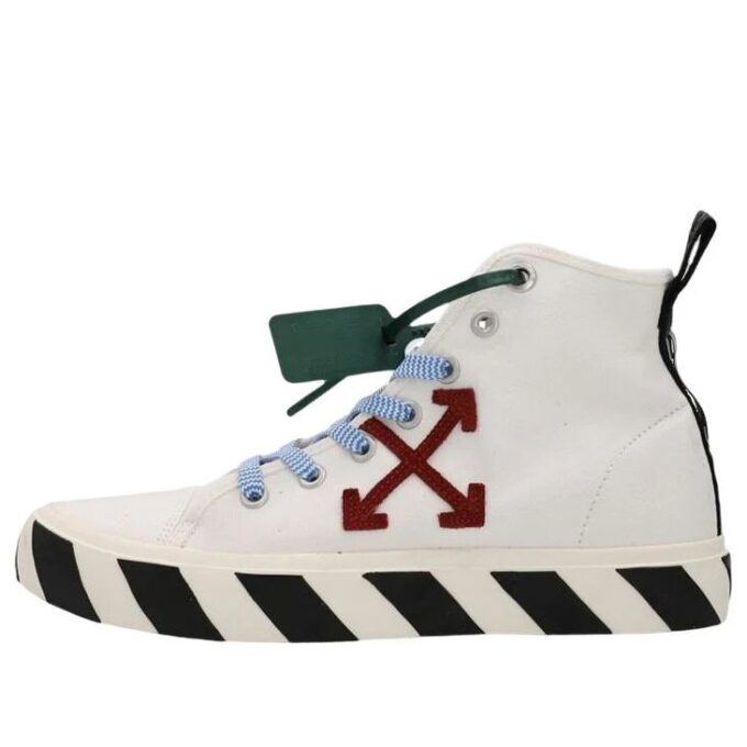 Vulcanized mid-top «White Burgundy Blue Black»