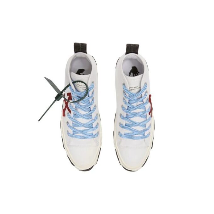 Vulcanized mid-top «White Burgundy Blue Black»