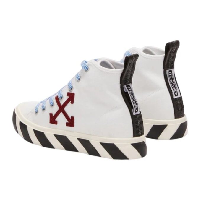 Vulcanized mid-top «White Burgundy Blue Black»