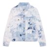 WASHED ARROW PRINT DENIM-jakke for menn, lyseblå og hvit