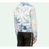 WASHED ARROW PRINT DENIM-jakke for menn, lyseblå og hvit