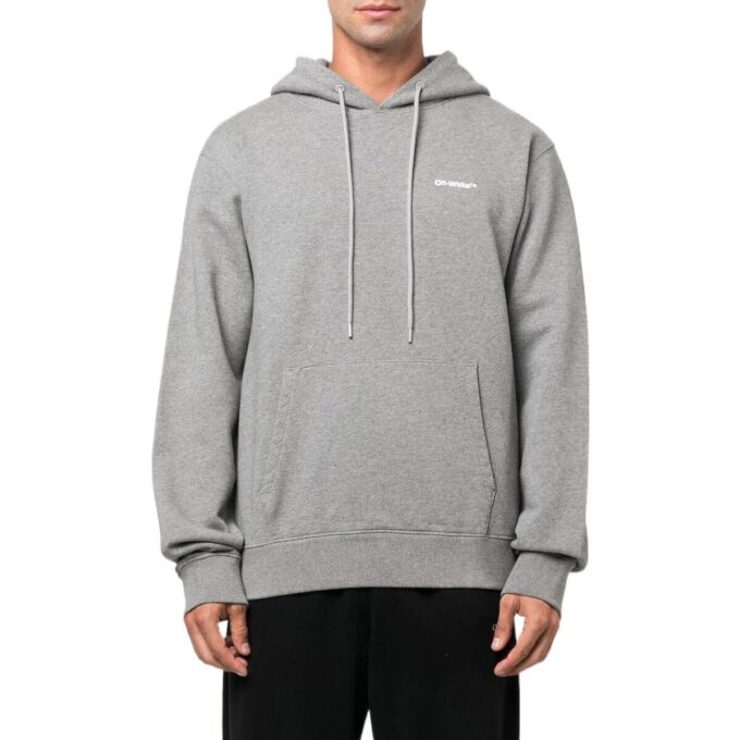 Wave Outline Diagonal Slim Hoodie &laquo;Grey Marl&raquo;