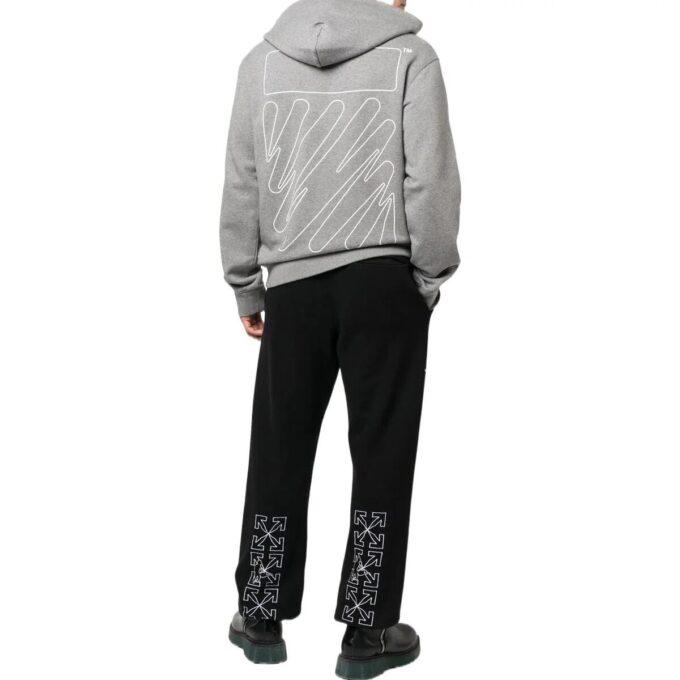 Wave Outline Diagonal Slim Hoodie &laquo;Grey Marl&raquo;