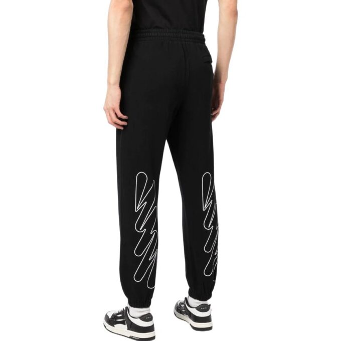 Wave-Print Cotton Track Bukser