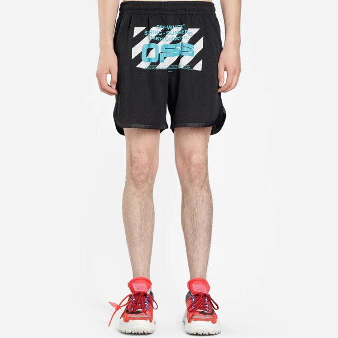 Wavy Line Mesh Shorts Svart/Flerfarget