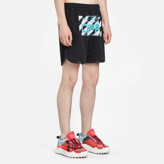 Wavy Line Mesh Shorts Svart/Flerfarget