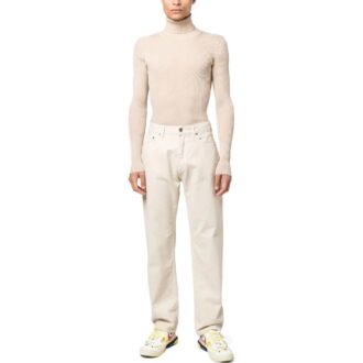Zip-up-bukser med rette ben «Beige»