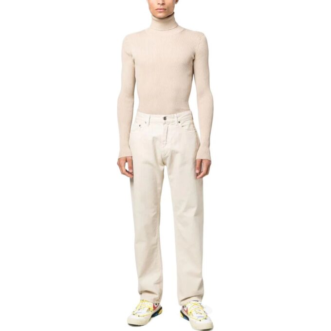 Zip-up-bukser med rette ben «Beige»
