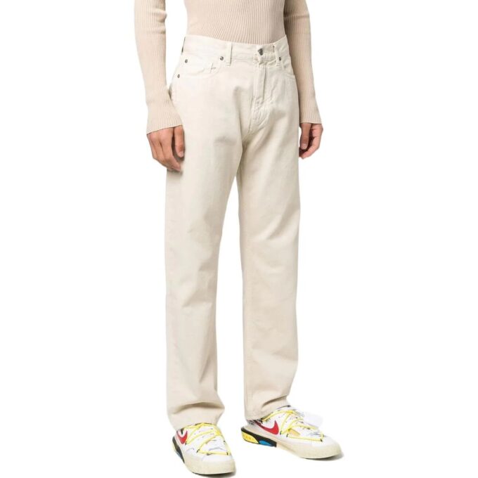 Zip-up-bukser med rette ben «Beige»